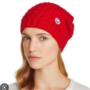 Canada Goose Red Cable Knit Beanie